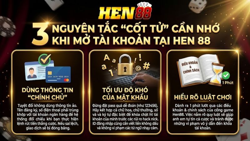 Những lưu ý quan trọng để bảo mật tài khoản tại cổng game Hen88